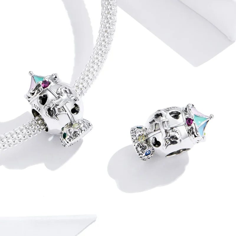 (image for) Pandora Style Silver Charm, Carousel, Multicolor Enamel - SCC1499 - View 2
