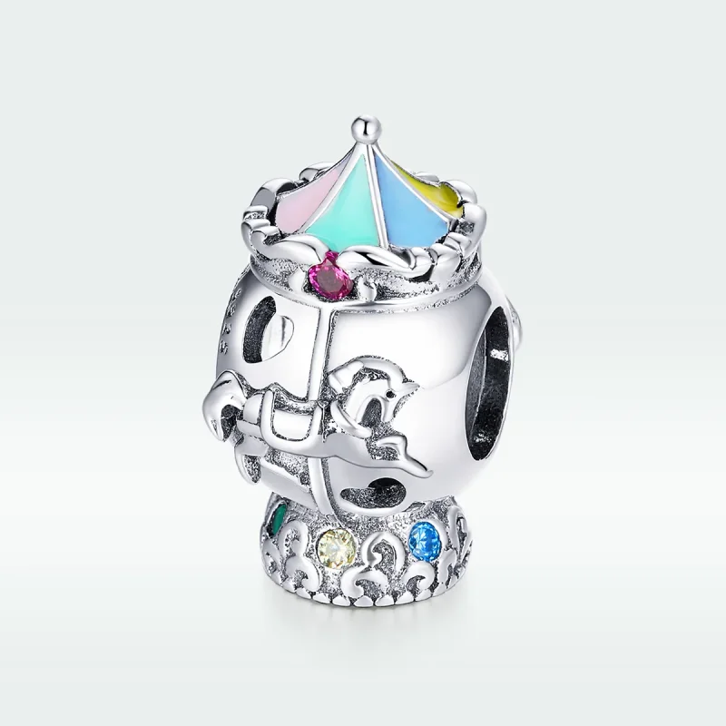 (image for) Pandora Style Silver Charm, Carousel, Multicolor Enamel - SCC1499 - View 5