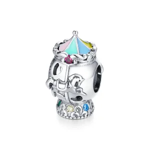 (image for) Pandora Style Silver Charm, Carousel, Multicolor Enamel - SCC1499