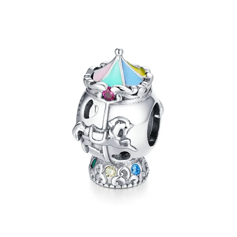 (image for) Pandora Style Silver Charm, Carousel, Multicolor Enamel - SCC1499 - Product Image