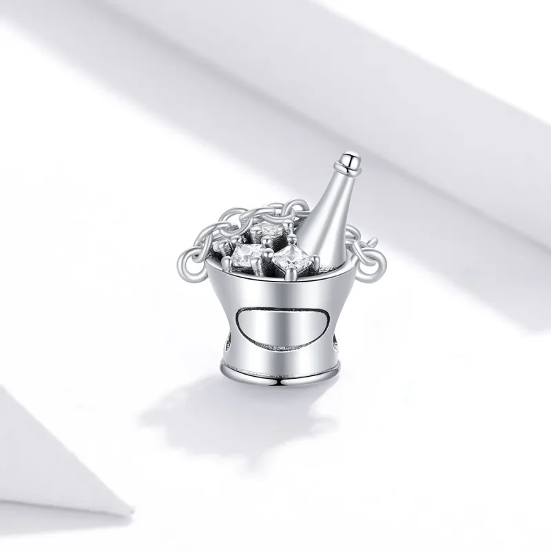 (image for) Pandora Style Silver Charm, Champagne Bucket - SCC1687 - View 2
