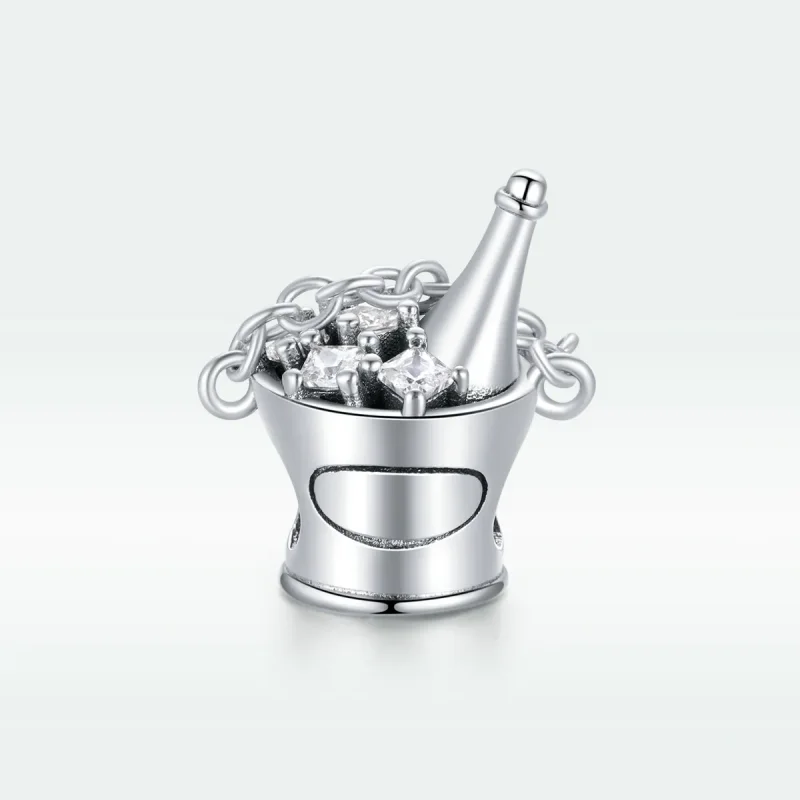 (image for) Pandora Style Silver Charm, Champagne Bucket - SCC1687 - View 5