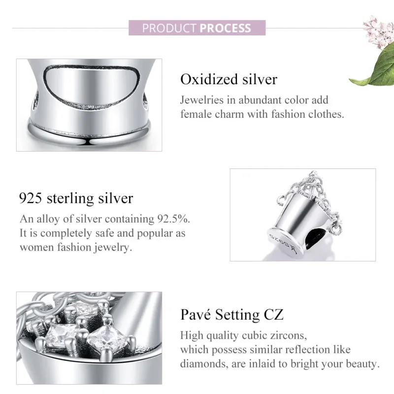 (image for) Pandora Style Silver Charm, Champagne Bucket - SCC1687 - View 8