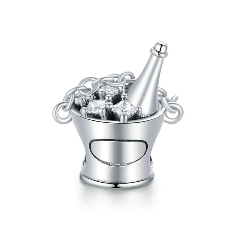 (image for) Pandora Style Silver Charm, Champagne Bucket - SCC1687 - Product Image