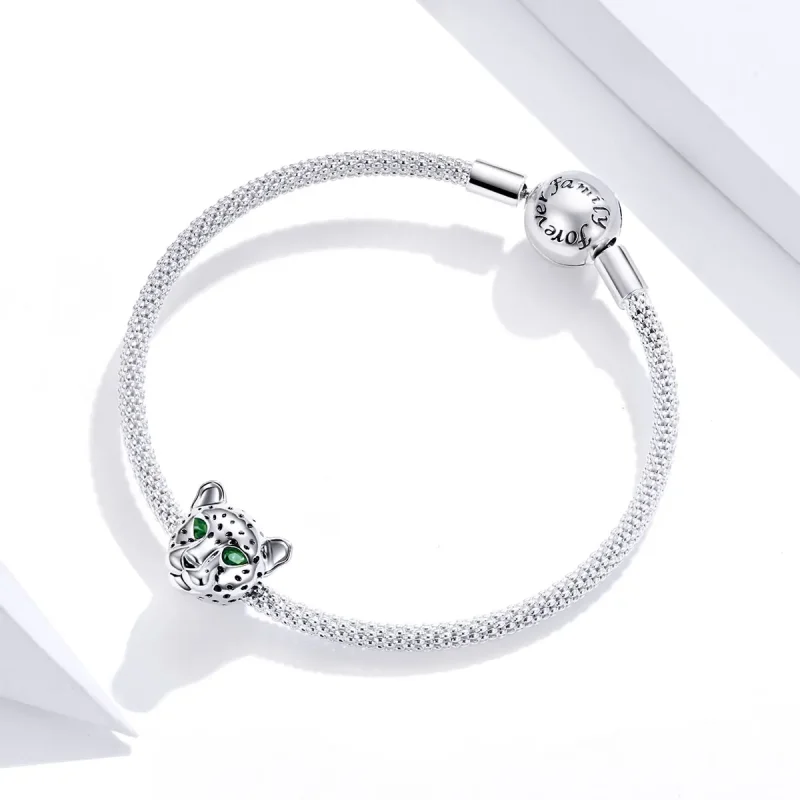 (image for) Pandora Style Silver Charm, Cheetah Head - SCC1675 - View 3