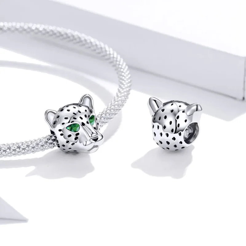 (image for) Pandora Style Silver Charm, Cheetah Head - SCC1675 - View 4