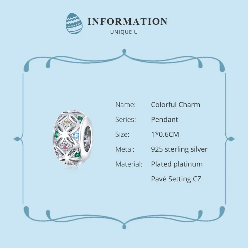 (image for) Pandora Style Silver Charm, Colorful - BSC224 - View 6