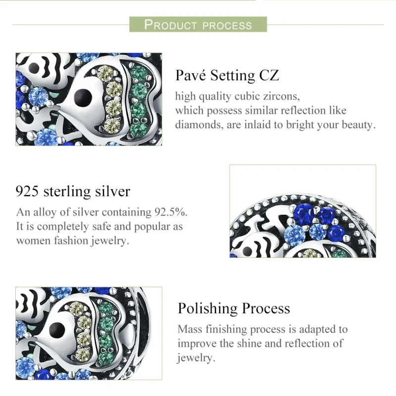 (image for) Pandora Style Silver Charm, Colorful Fish of The Underwater World - SCC764 - View 7