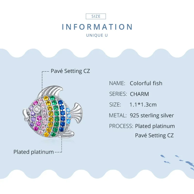 (image for) Pandora Style Silver Charm, Colorful Fish - SCC1803 - View 8