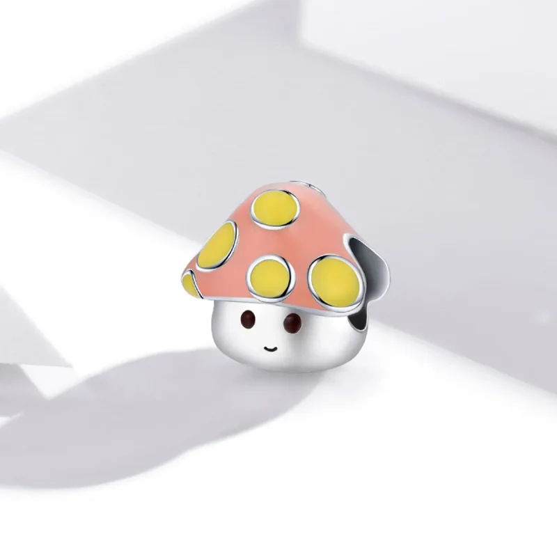 (image for) Pandora Style Silver Charm, Colorful Little Mushrooms, Multicolor Enamel - SCC18 - View 2