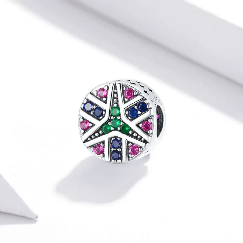(image for) Pandora Style Silver Charm, Colorful Lucky Star - SCC1683 - View 2
