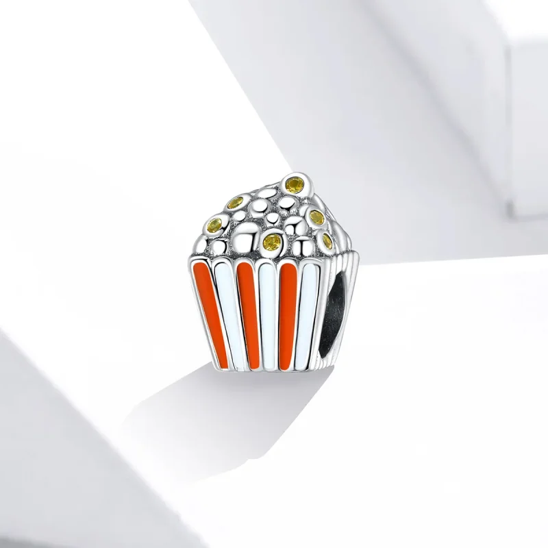 (image for) Pandora Style Silver Charm, Colorful Popcorn, Multicolor Enamel - SCC1596 - View 2