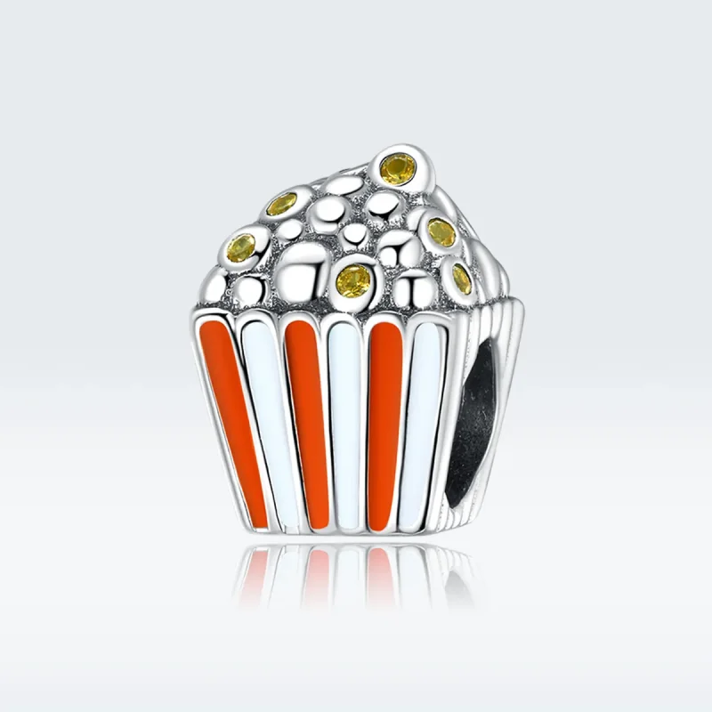 (image for) Pandora Style Silver Charm, Colorful Popcorn, Multicolor Enamel - SCC1596 - View 5