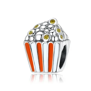 (image for) Pandora Style Silver Charm, Colorful Popcorn, Multicolor Enamel - SCC1596