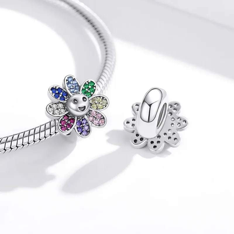 (image for) Pandora Style Silver Charm, Colorful Sunflower - SCC1701 - View 4