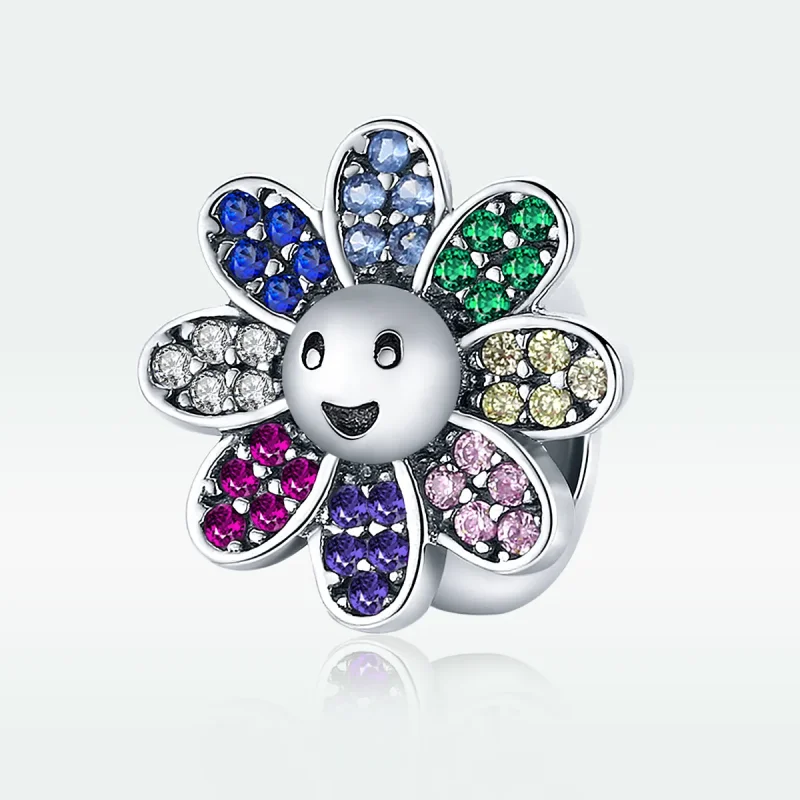(image for) Pandora Style Silver Charm, Colorful Sunflower - SCC1701 - View 5