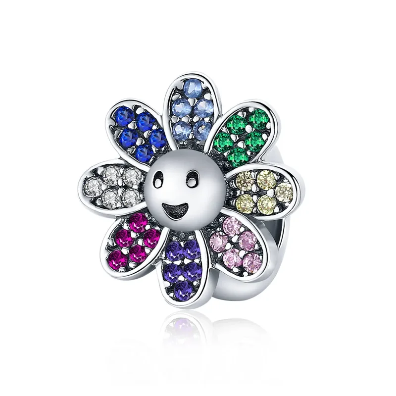 (image for) Pandora Style Silver Charm, Colorful Sunflower - SCC1701 - Product Image
