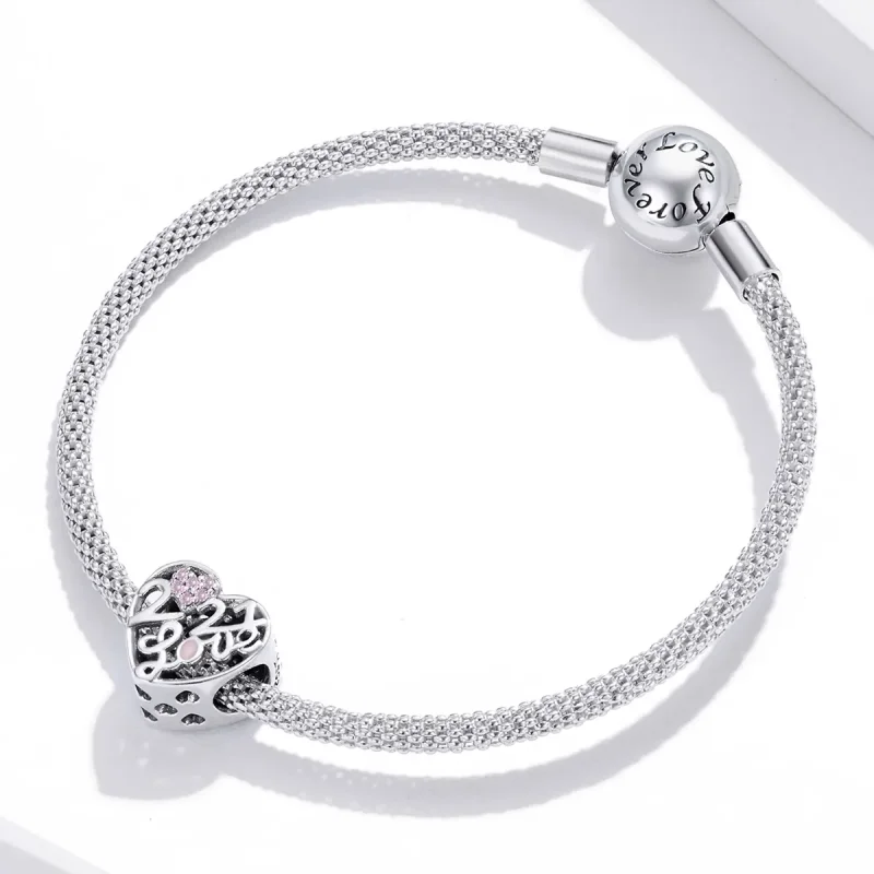 (image for) Pandora Style Silver Charm, Confession of Love 2021, Pink Enamel - SCC1743 - View 3