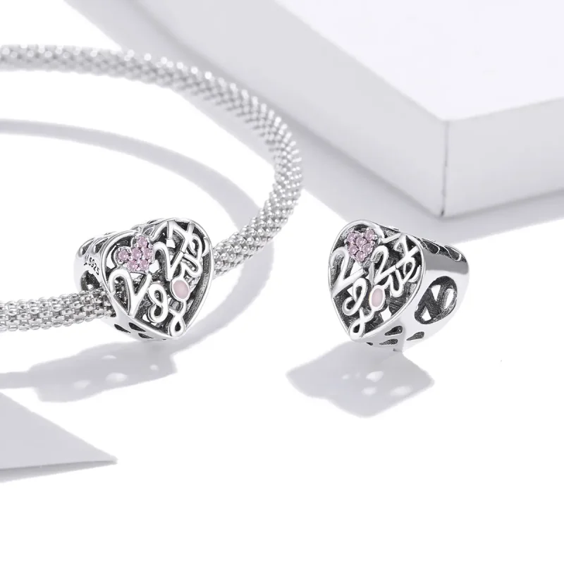 (image for) Pandora Style Silver Charm, Confession of Love 2021, Pink Enamel - SCC1743 - View 4