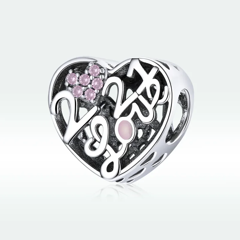 (image for) Pandora Style Silver Charm, Confession of Love 2021, Pink Enamel - SCC1743 - View 5