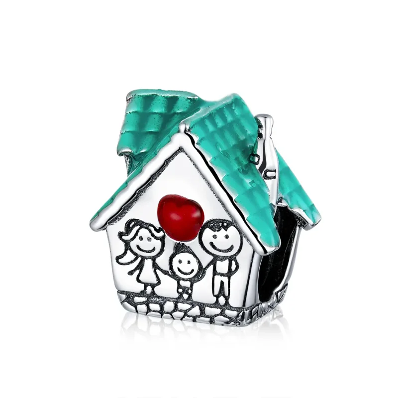 (image for) Pandora Style Silver Charm, Cozy Cottage, Multicolor Enamel - SCC1518 - Product Image