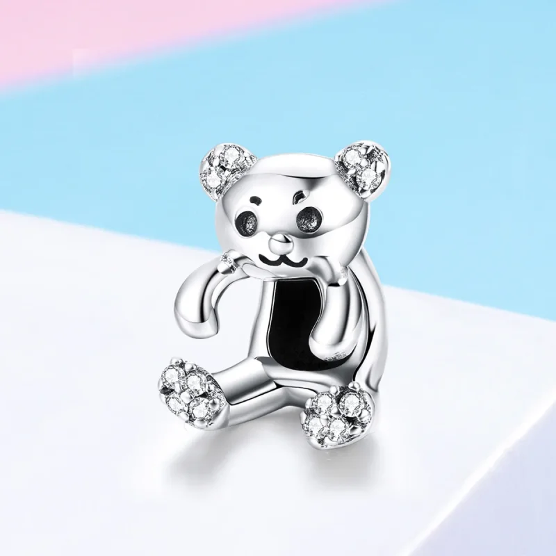 (image for) Pandora Style Silver Charm, Cute Bear - SCC984 - View 2