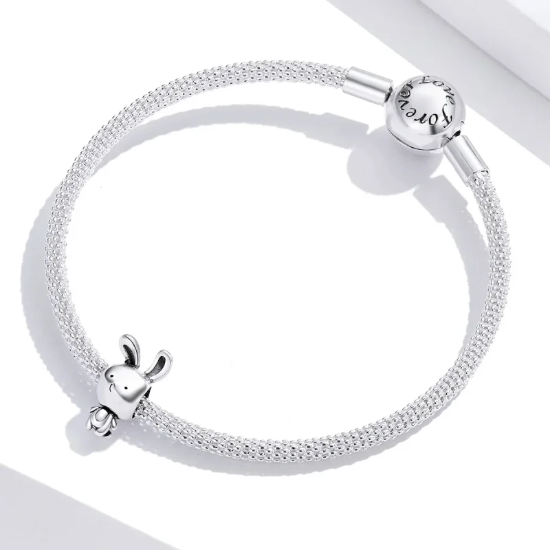 (image for) Pandora Style Silver Charm, Cute Bunny - SCC1517 - View 3
