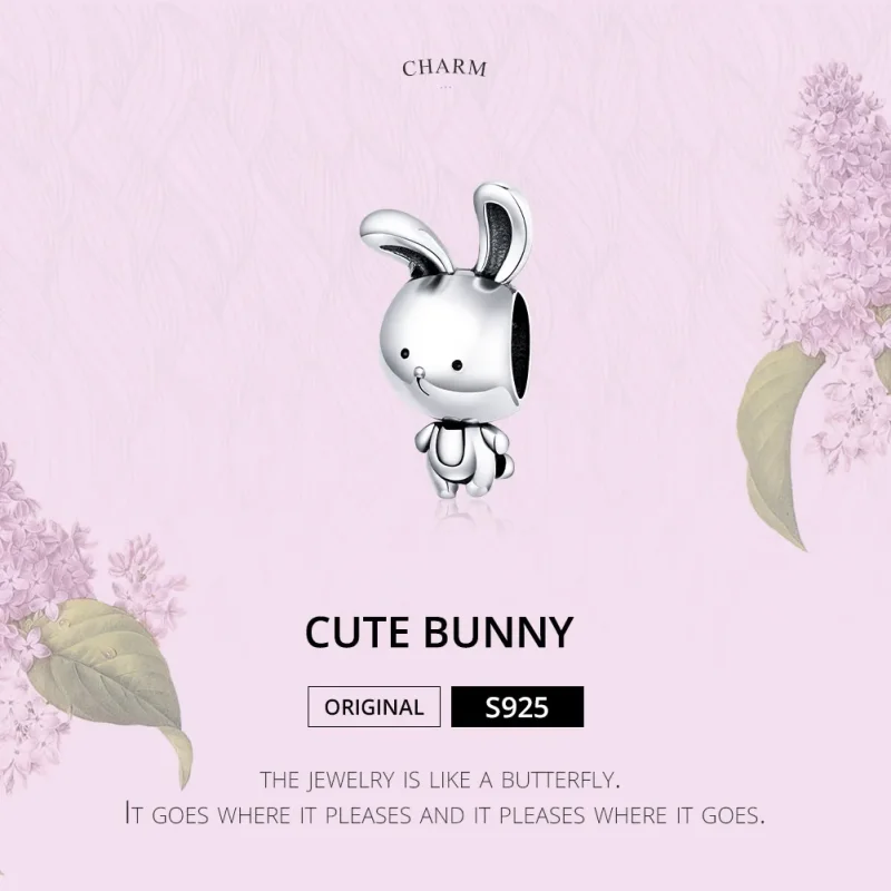 (image for) Pandora Style Silver Charm, Cute Bunny - SCC1517 - View 6