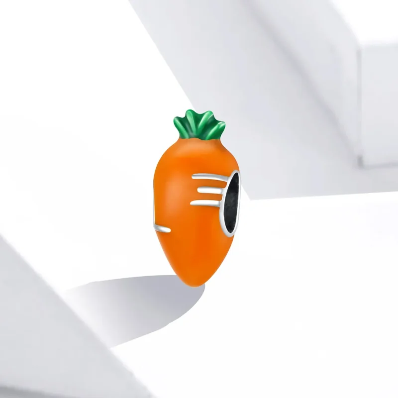 (image for) Pandora Style Silver Charm, Cute Carrot, Multicolor Enamel - SCC1591 - View 2