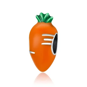 (image for) Pandora Style Silver Charm, Cute Carrot, Multicolor Enamel - SCC1591