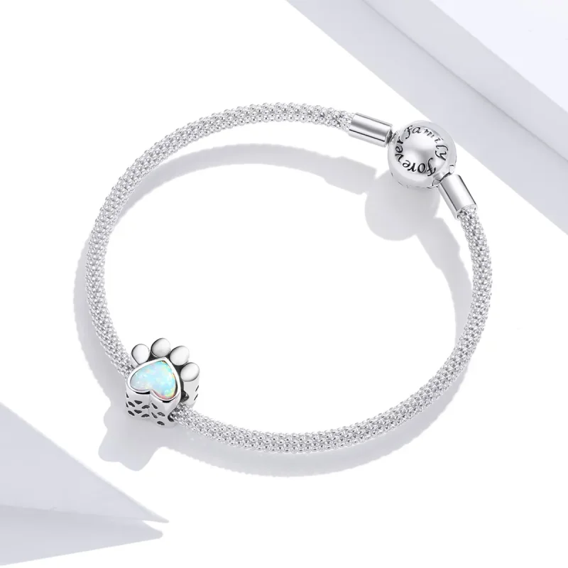 (image for) Pandora Style Silver Charm, Cute Dog Paw - SCC1676 - View 3