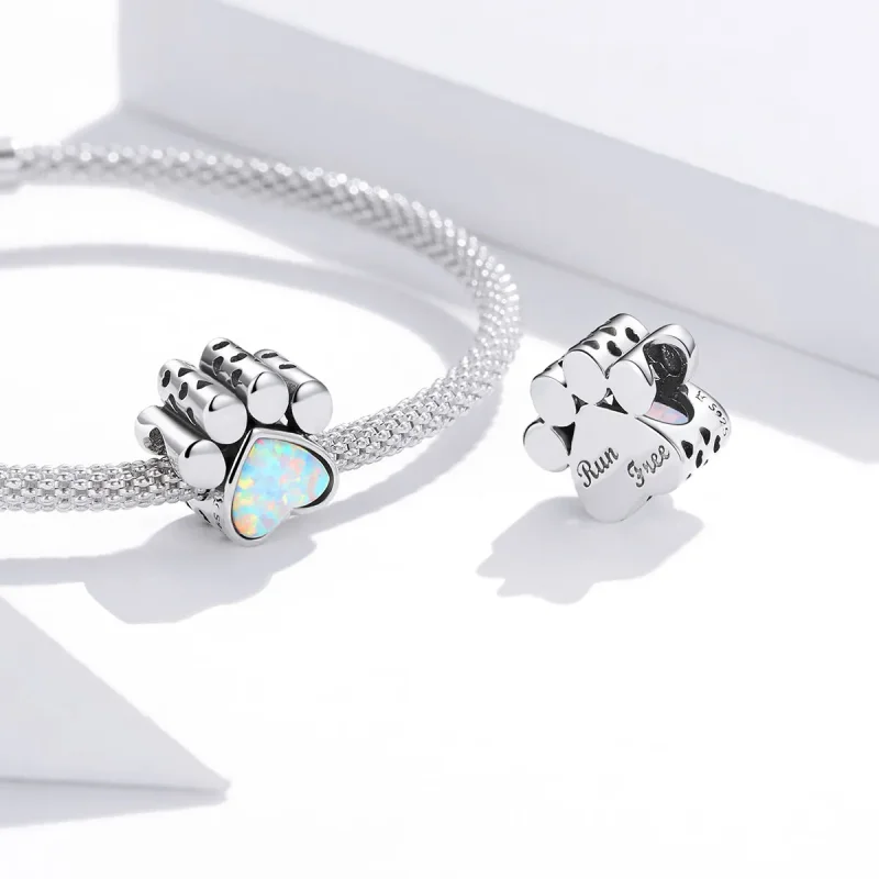 (image for) Pandora Style Silver Charm, Cute Dog Paw - SCC1676 - View 4