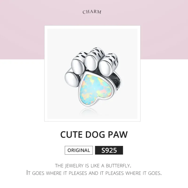 (image for) Pandora Style Silver Charm, Cute Dog Paw - SCC1676 - View 6