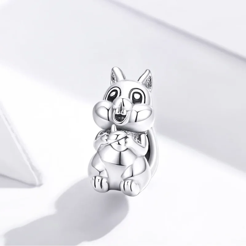 (image for) Pandora Style Silver Charm, Cute Squirrel, Enamel - BSC338 - View 2
