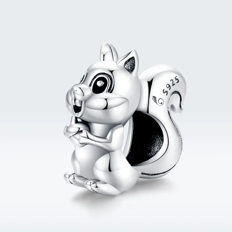 (image for) Pandora Style Silver Charm, Cute Squirrel, Enamel - BSC338 - View 5