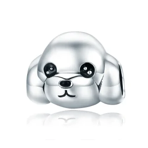 (image for) Pandora Style Silver Charm, Cute Vip Dog, Black Enamel - SCC837
