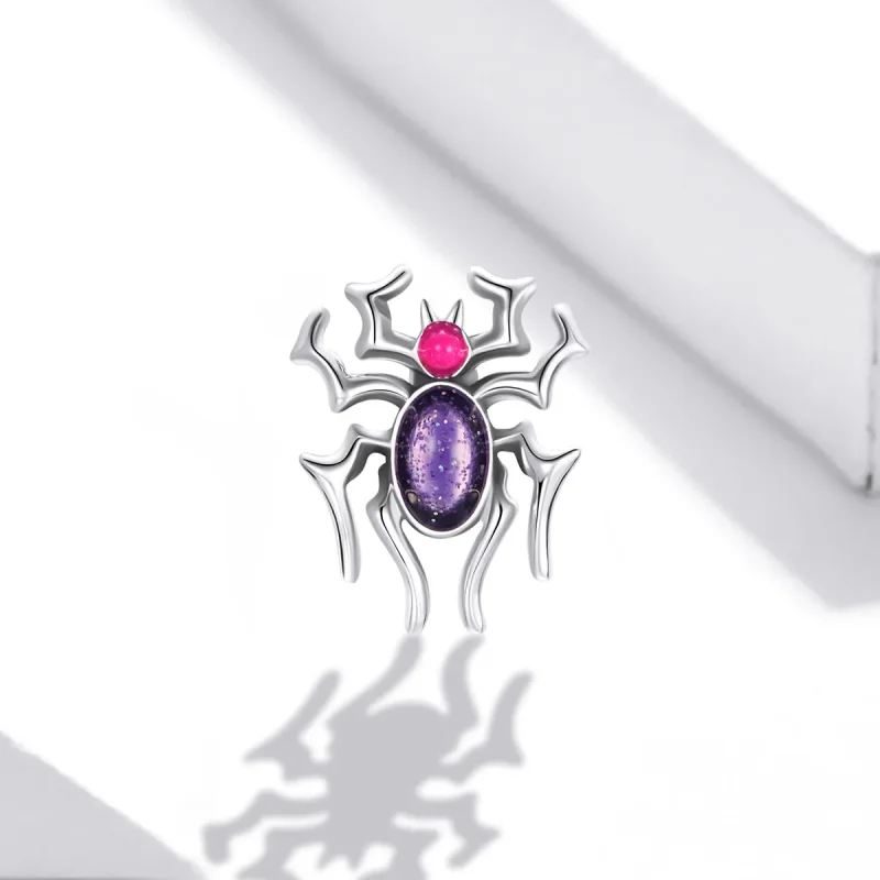 (image for) Pandora Style Silver Charm, Cyberpunk - Spider, Multicolor Enamel - SCC1842 - View 2