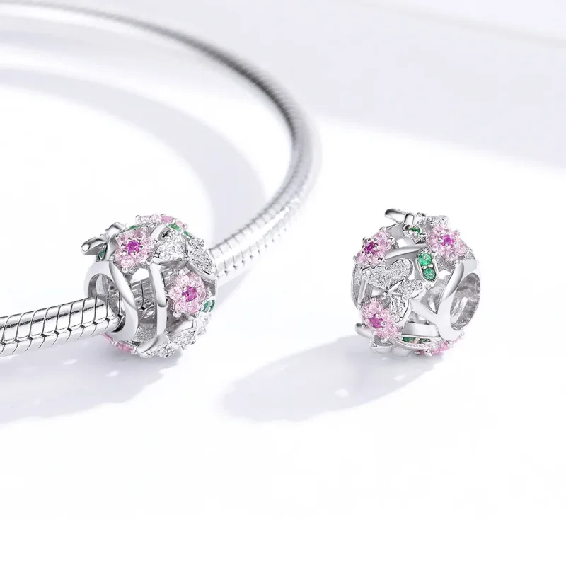 (image for) Pandora Style Silver Charm, Dancing Butterfly - BSC116 - View 4