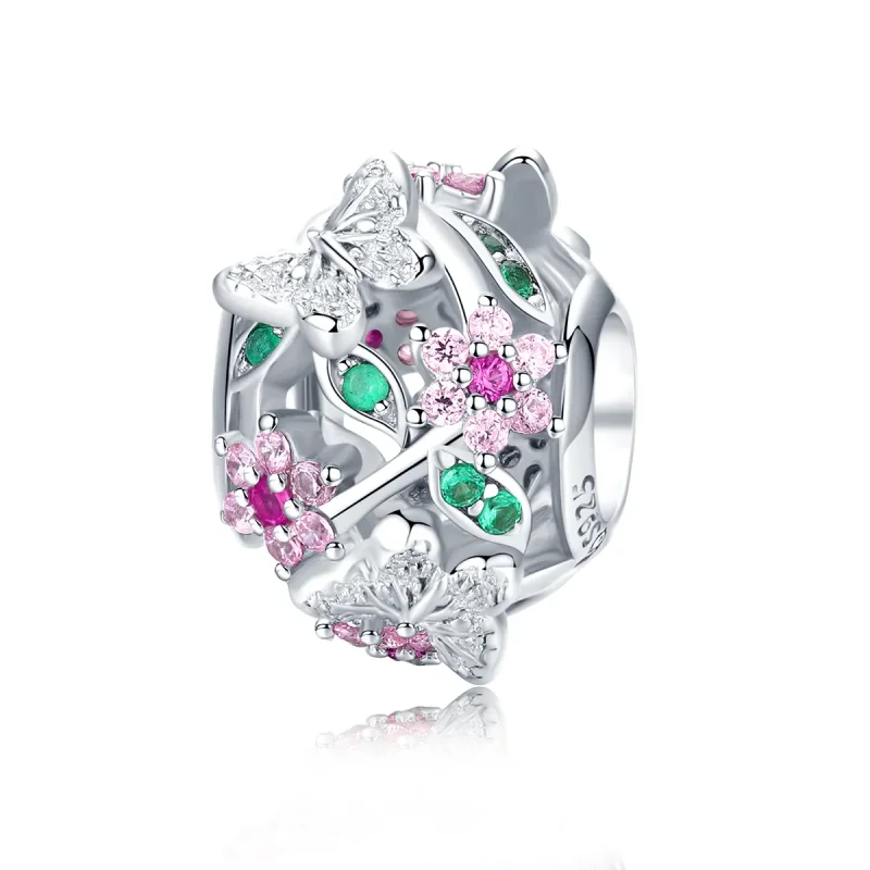 (image for) Pandora Style Silver Charm, Dancing Butterfly - BSC116 - View 5