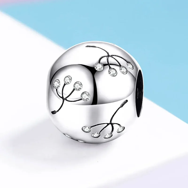 (image for) Pandora Style Silver Charm, Dandelion - BSC053 - View 2