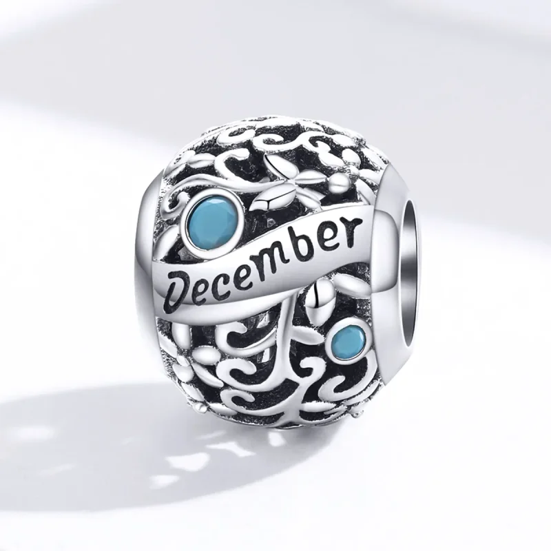 (image for) Pandora Style Silver Charm, December Birthstone - SCC1385-12 - View 4