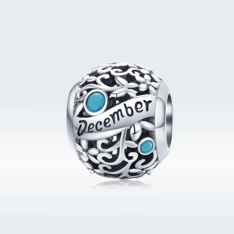 (image for) Pandora Style Silver Charm, December Birthstone - SCC1385-12 - View 5