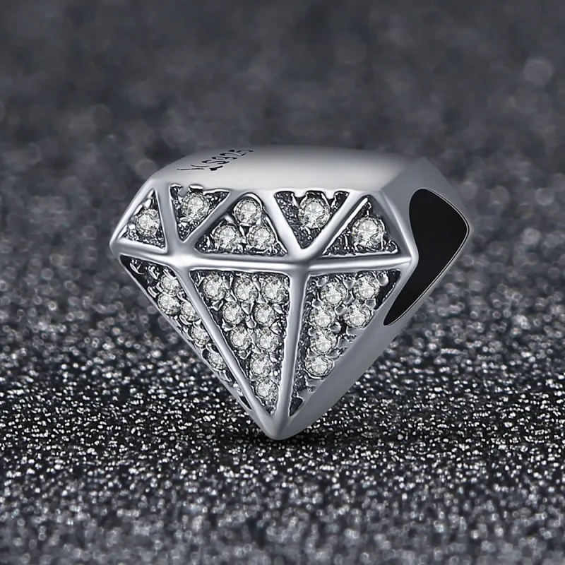 (image for) Pandora Style Silver Charm, Diamond Love - SCC397 - View 2