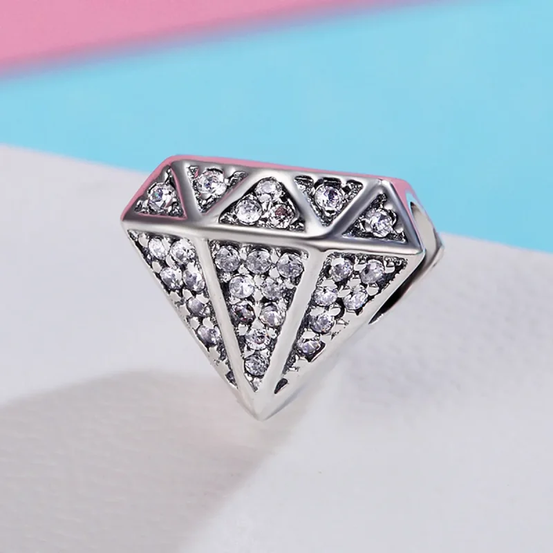 (image for) Pandora Style Silver Charm, Diamond Love - SCC397 - View 3