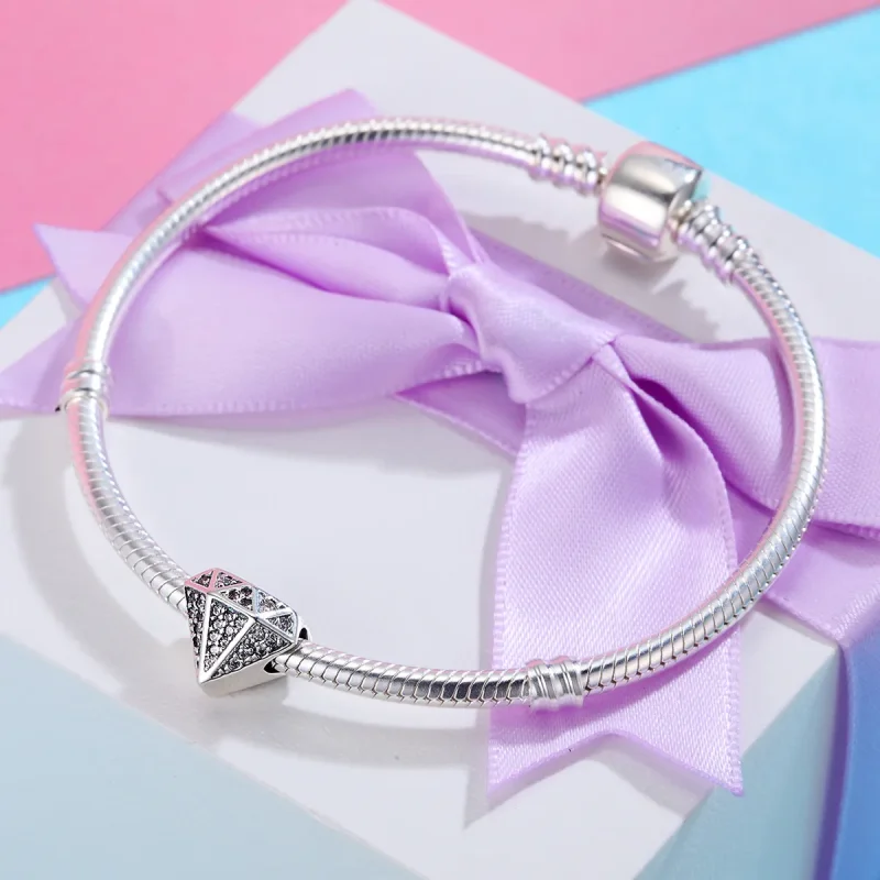 (image for) Pandora Style Silver Charm, Diamond Love - SCC397 - View 4