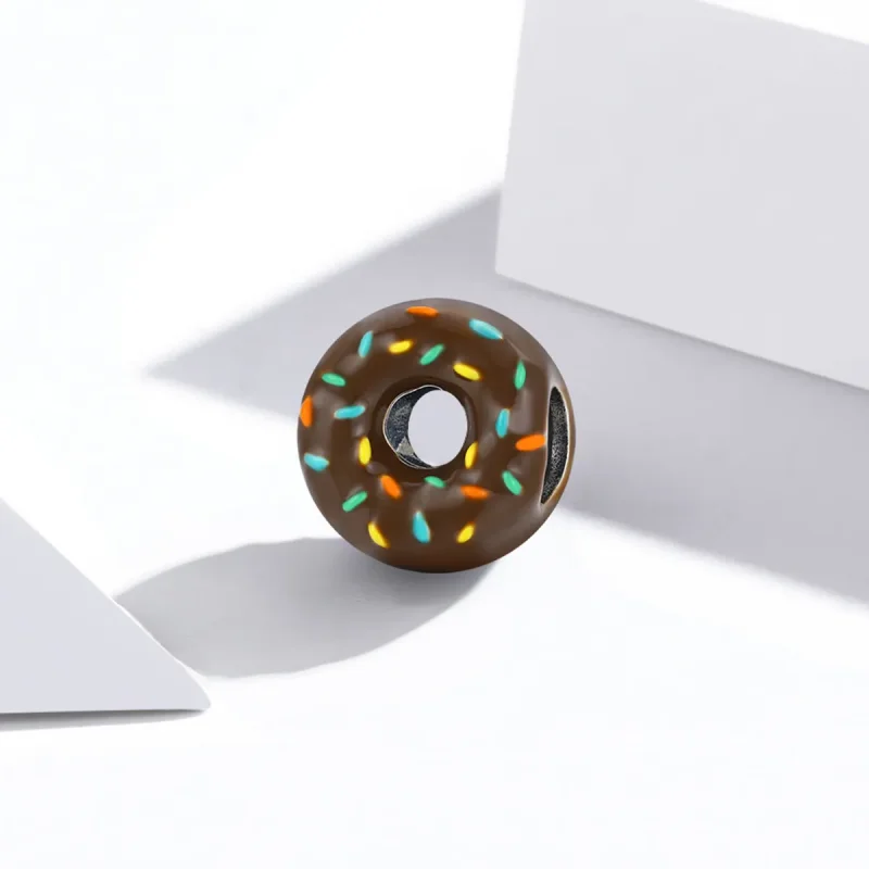 (image for) Pandora Style Silver Charm, Donut, Multicolor Enamel - SCC1820 - View 2
