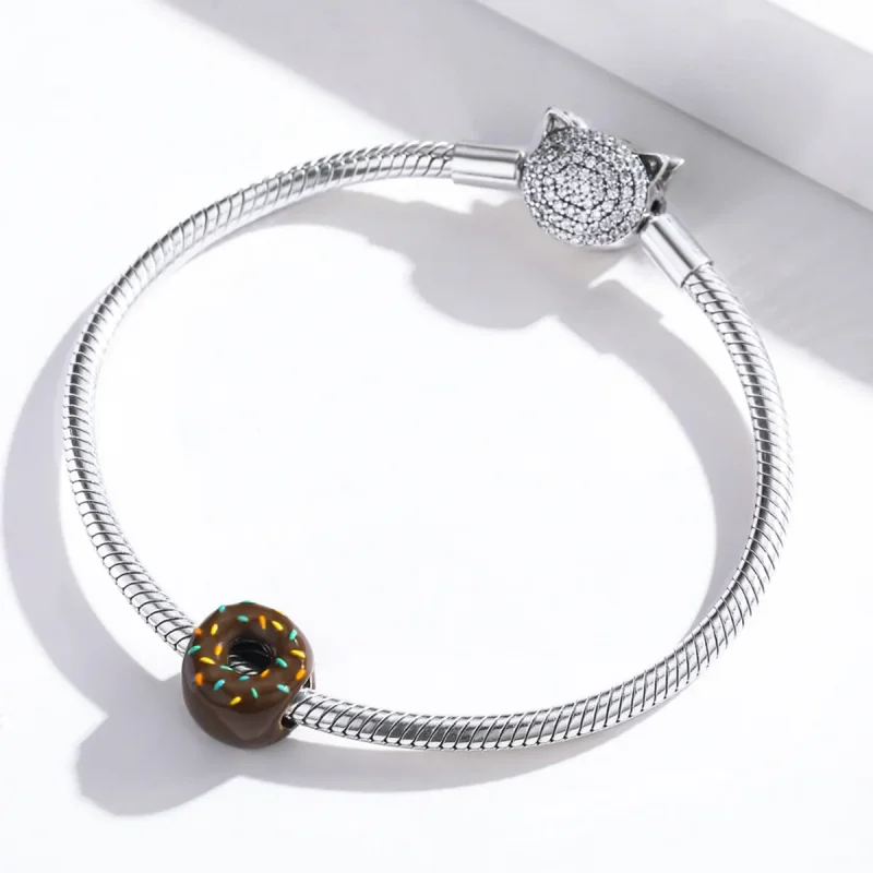 (image for) Pandora Style Silver Charm, Donut, Multicolor Enamel - SCC1820 - View 3