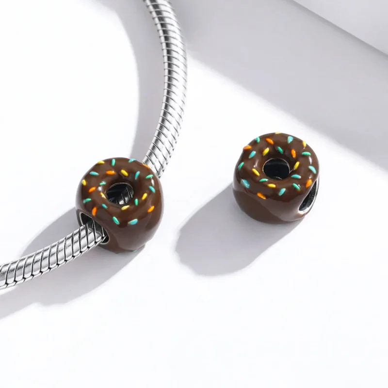 (image for) Pandora Style Silver Charm, Donut, Multicolor Enamel - SCC1820 - View 4