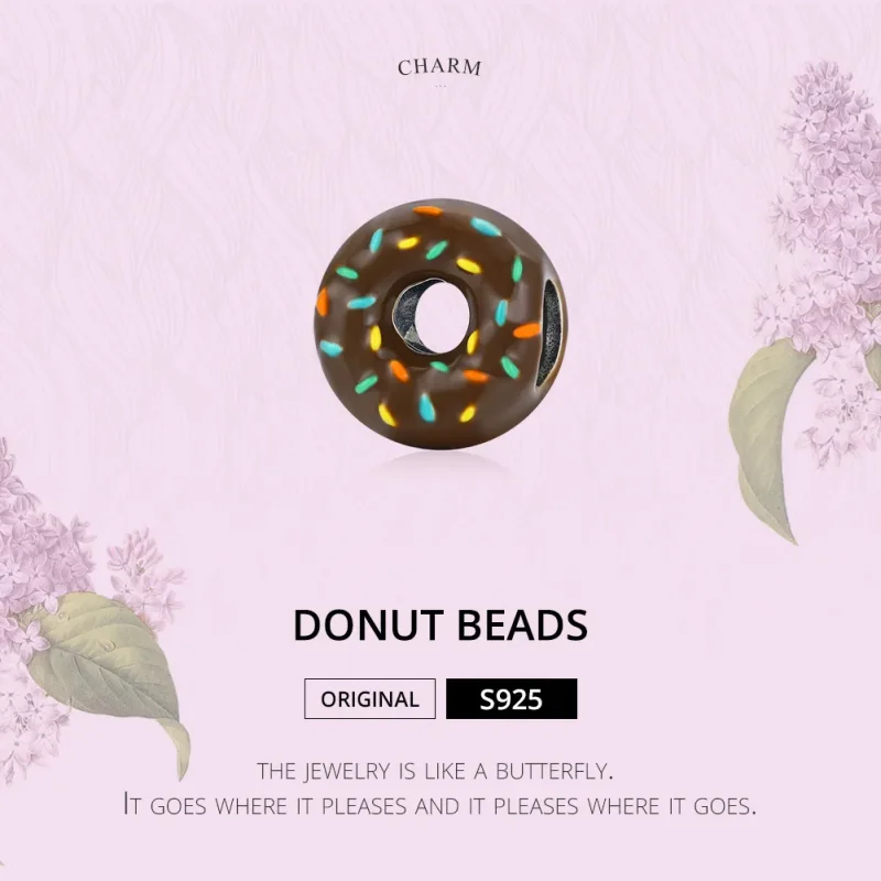 (image for) Pandora Style Silver Charm, Donut, Multicolor Enamel - SCC1820 - View 6
