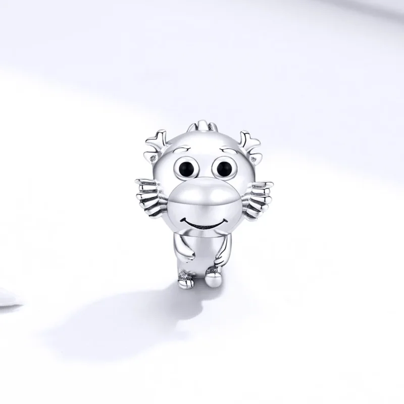 (image for) Pandora Style Silver Charm, Dragon Baby, Black Enamel - SCC1489 - View 2
